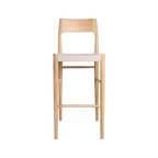 Tabouret bar teck clair corde beige extérieur – H109 cm