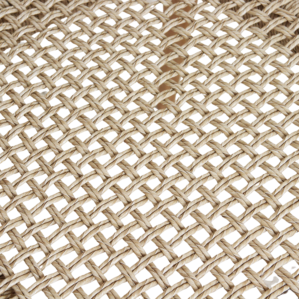 Chaises de jardin en teck naturel avec accoudoirs et assise tressée – Lot de 2