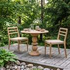 Chaise de jardin teck naturel et corde tressée - Lot de 2