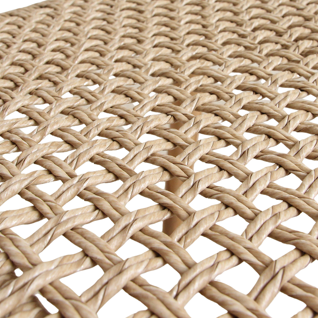 Chaise de jardin teck naturel et corde tressée - Lot de 2