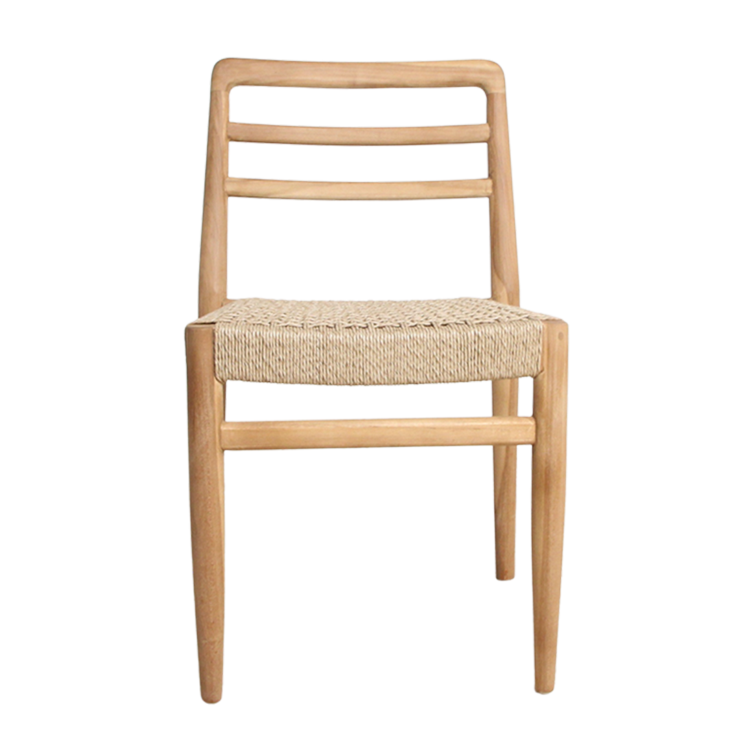 Chaise de jardin teck naturel et corde tressée - Lot de 2