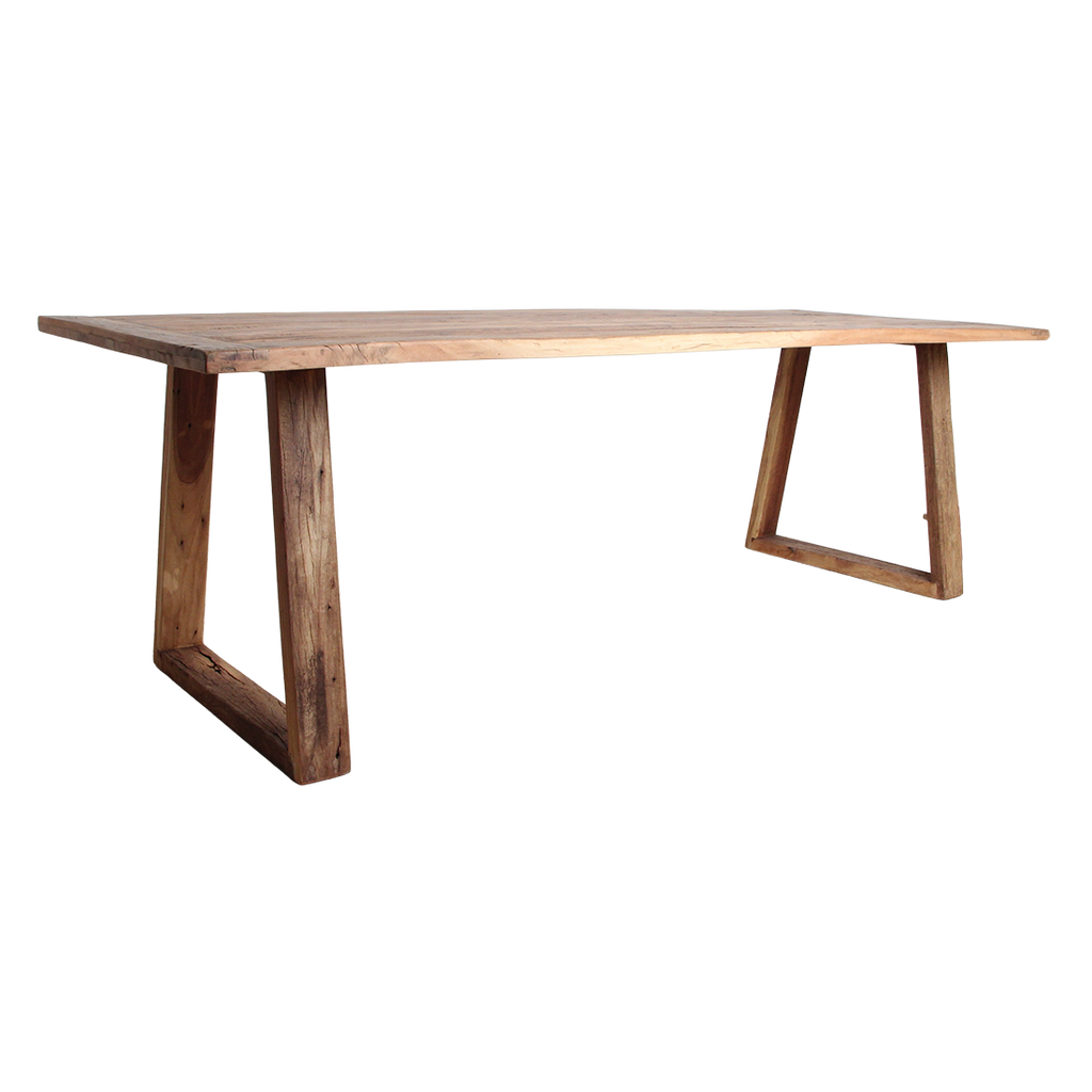 Table à manger en teck recyclé FSC rustique – 200x90 cm