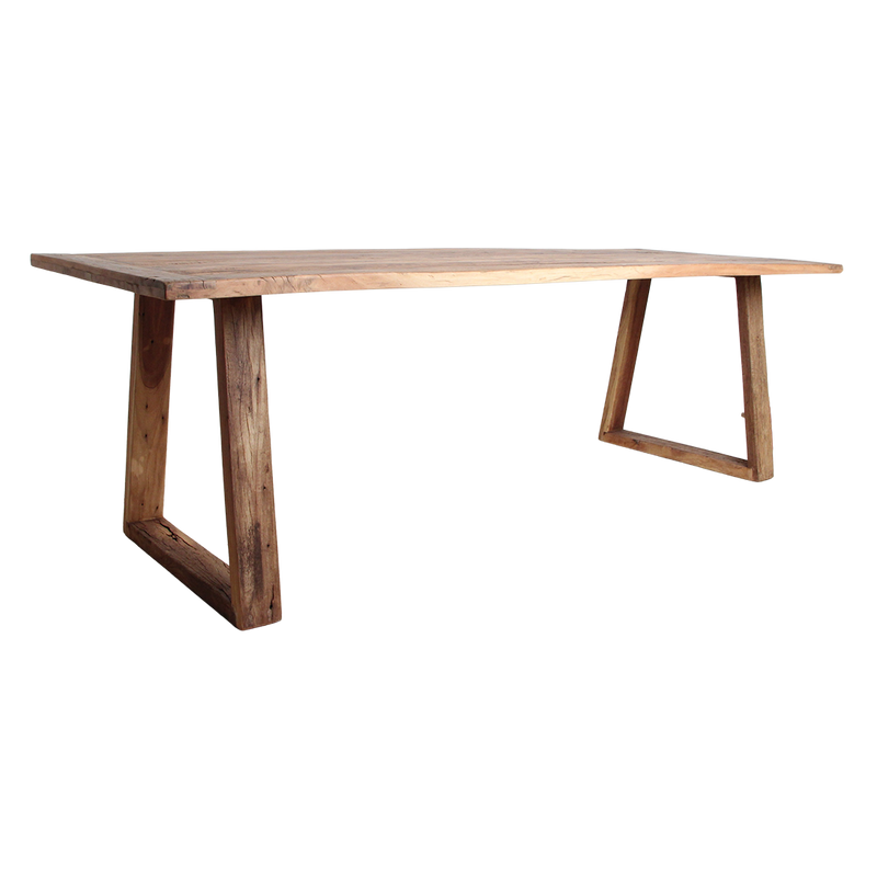Table à manger en teck recyclé FSC rustique – 200x90 cm