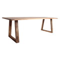 Table à manger en teck recyclé avec pieds trapézoïdaux – 240x90 cm