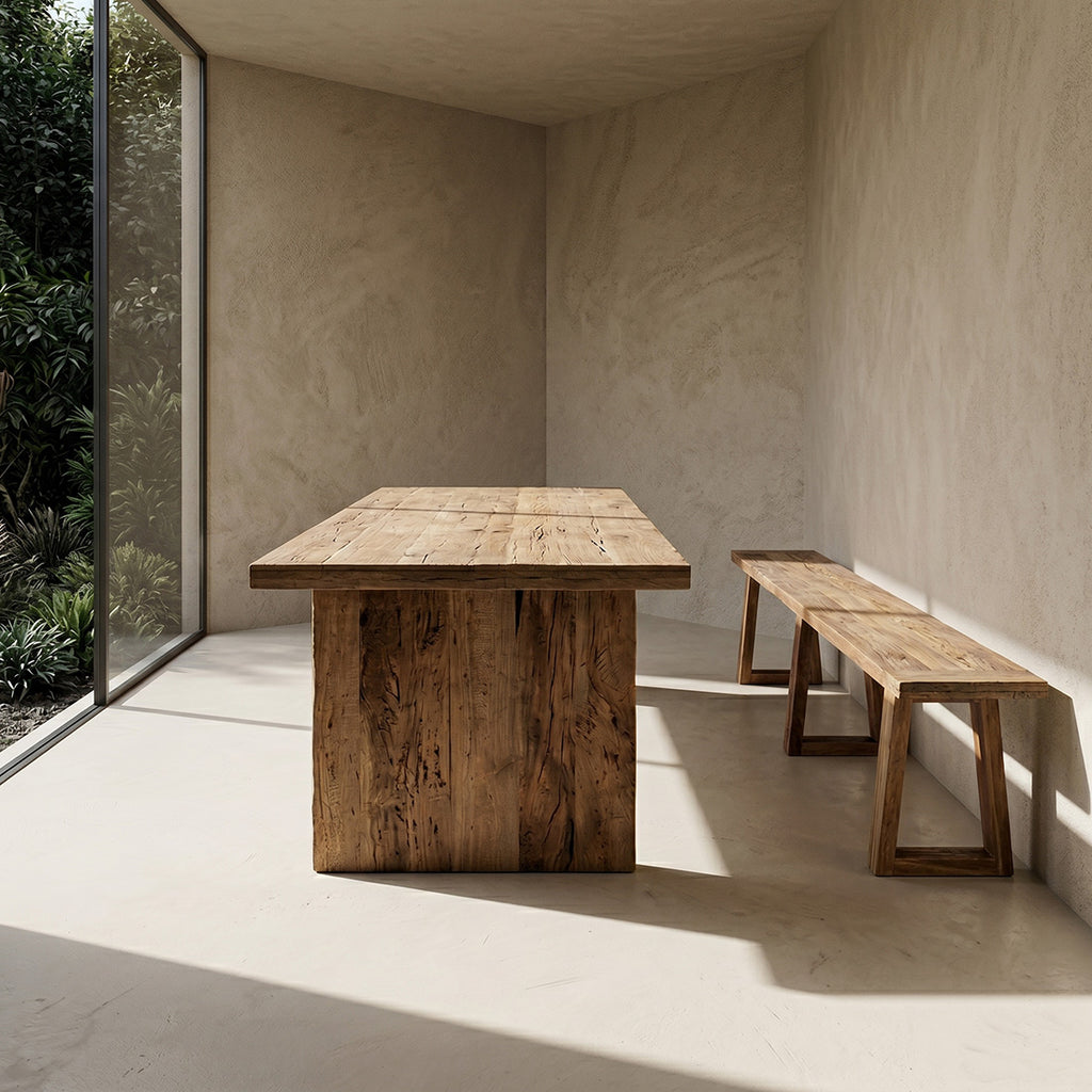 Table à manger en bois recyclé naturel pour salle à manger – 240x90 cm