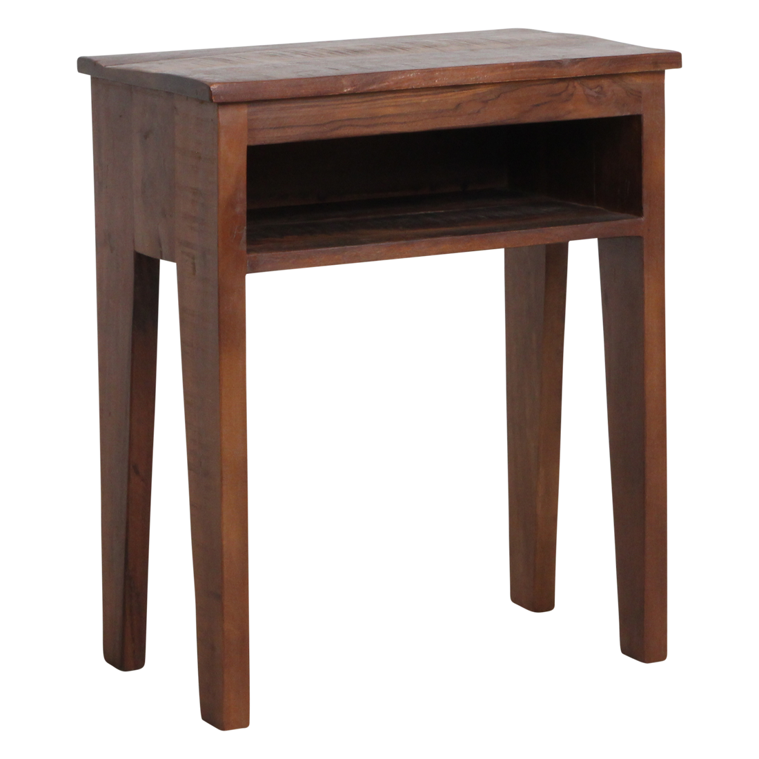 Table de chevet en bois recyclé marron niche ouverte – 50x30 cm
