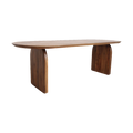 Table à manger en bois de manguier brun bords arrondis – 180x90 cm