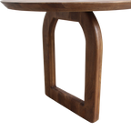 Table à manger bois mangue brun arrondi base mixte – 200x90 cm
