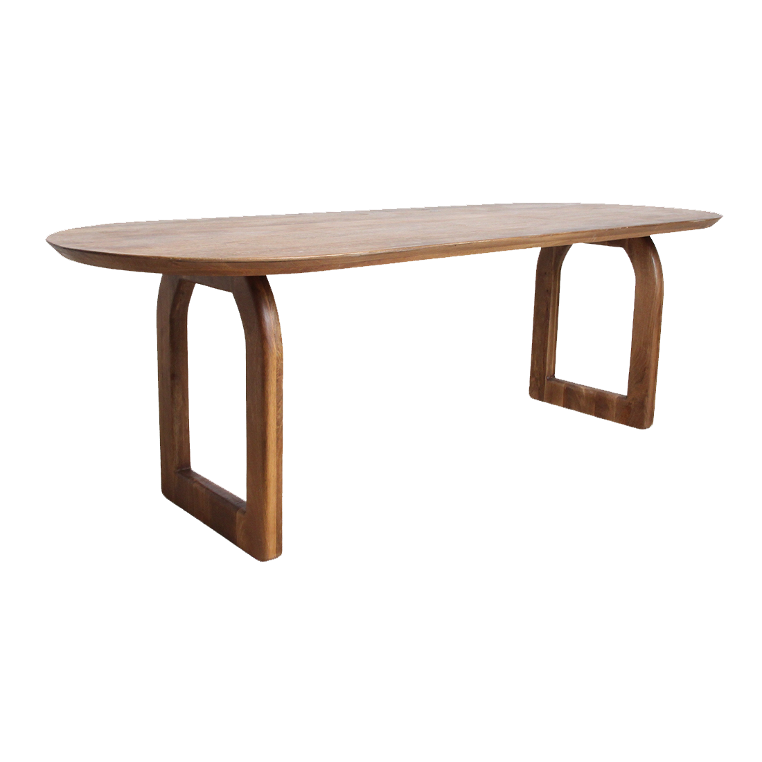 Table à manger ovale en bois de manguier brun chaleureux - 200x90 cm