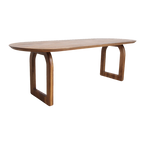 Table à manger ovale en bois de manguier brun chaleureux - 200x90 cm
