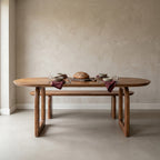 Table à manger ovale en bois de manguier brun chaleureux - 200x90 cm