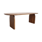 Table à manger en bois de manguier brun formes arrondies – 200x90 cm