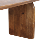 Table à manger en bois de manguier brun formes arrondies – 200x90 cm