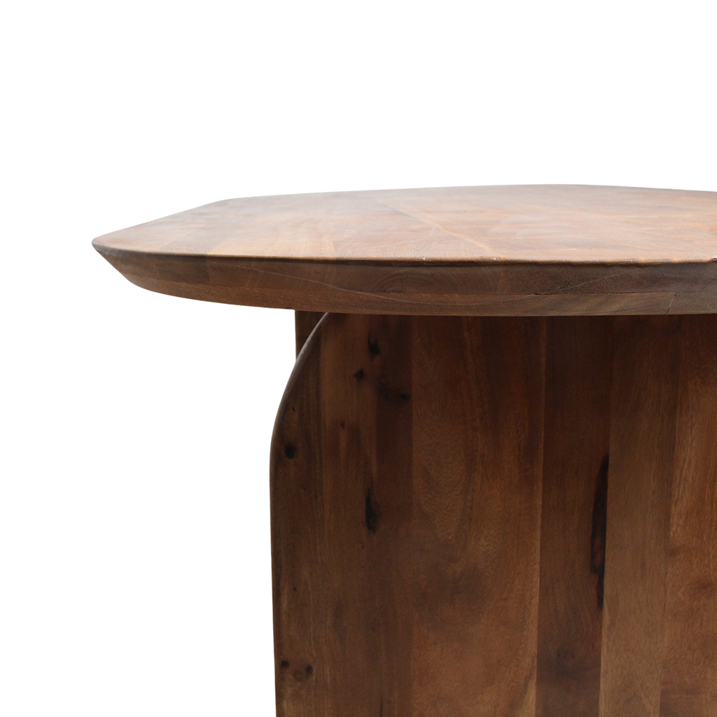 Table à manger en bois de manguier brun formes arrondies – 200x90 cm