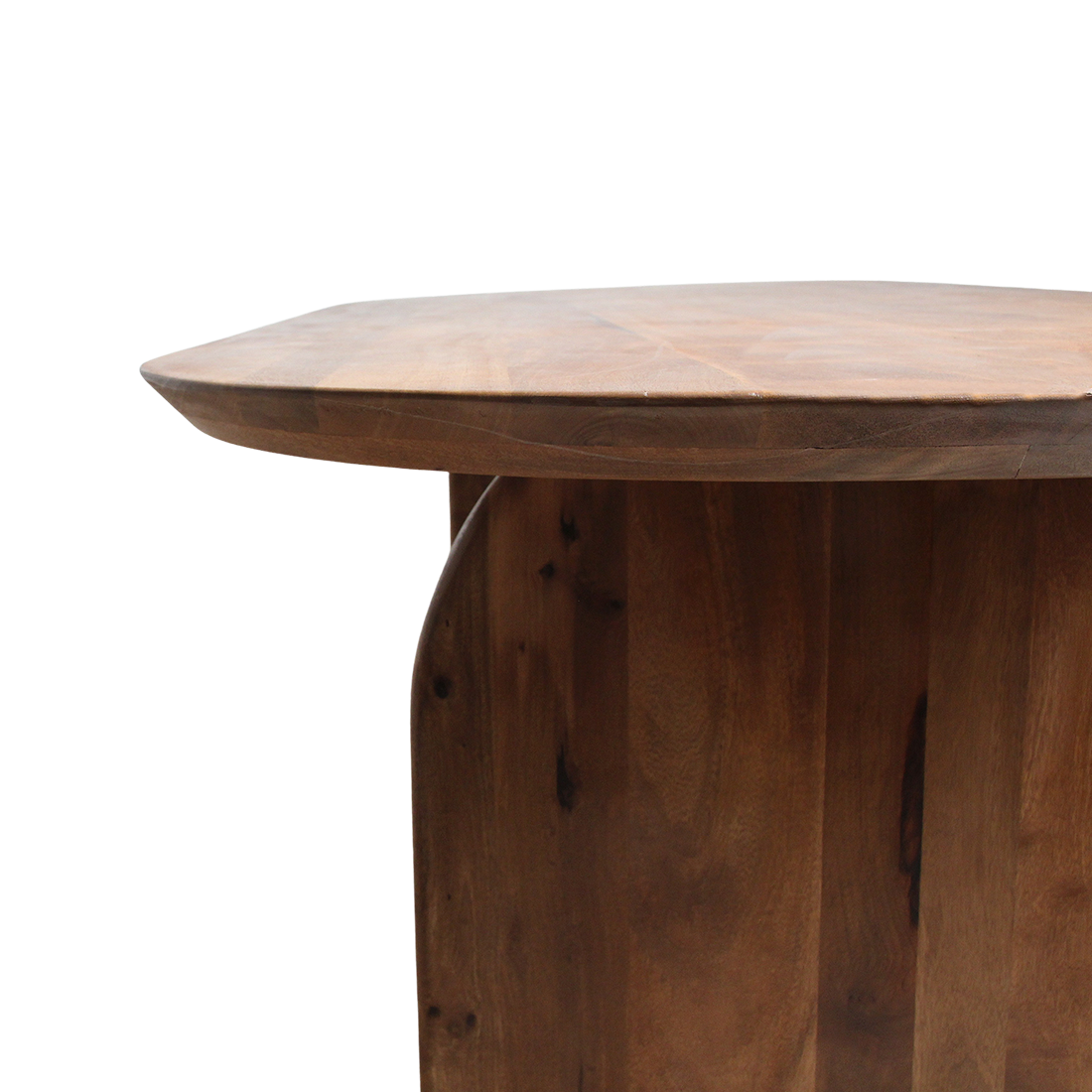 Table à manger en bois de manguier brun formes arrondies – 200x90 cm