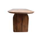 Table à manger en bois de manguier brun plateau arrondi – 240x90 cm