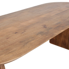 Table à manger en bois de manguier brun plateau arrondi – 240x90 cm