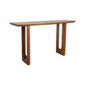 Table console bois de manguier brun pieds ajourés – 140x40 cm