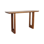Table console bois de manguier brun pieds ajourés – 140x40 cm