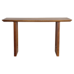 Table console bois de manguier brun pieds ajourés – 140x40 cm