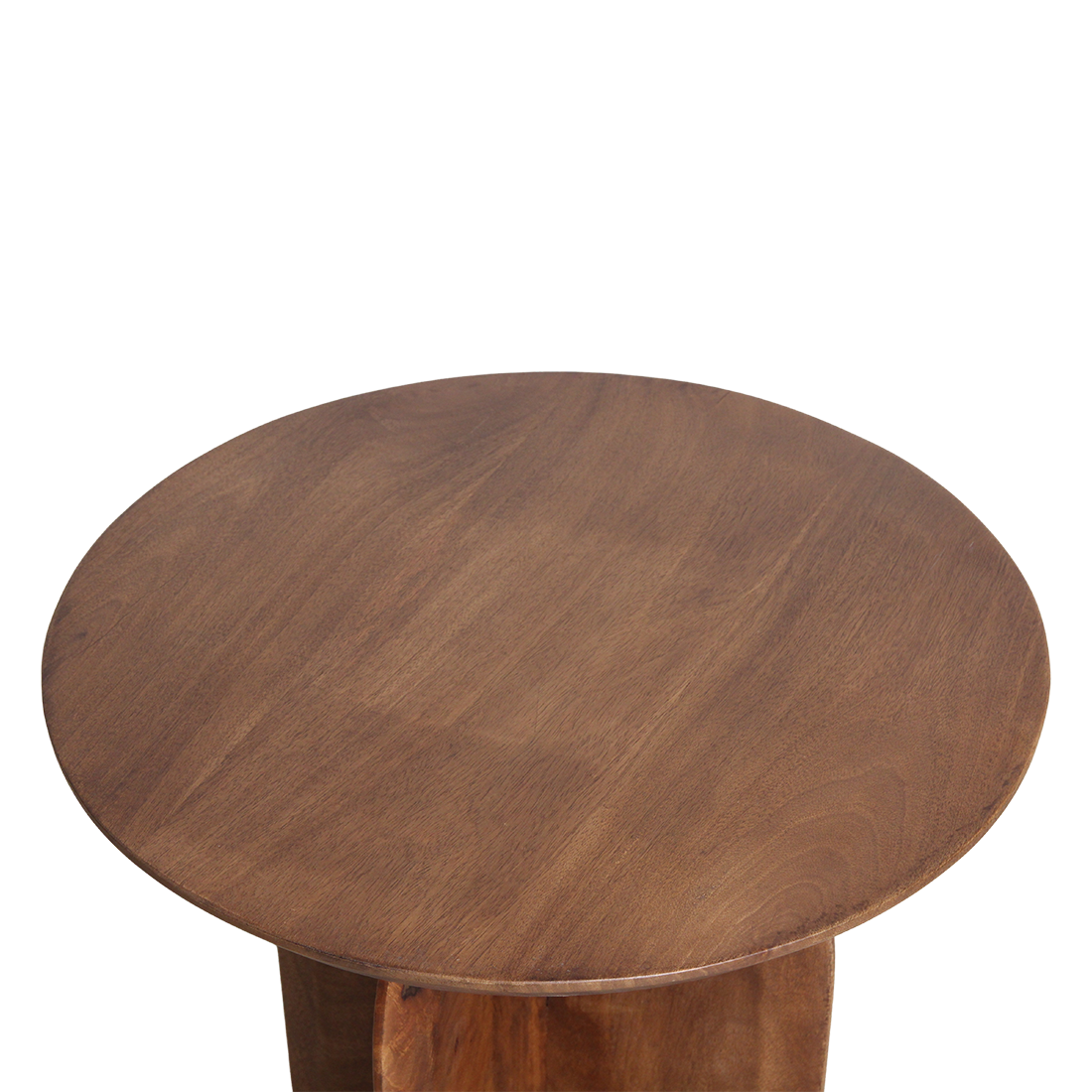 Table d’appoint ronde en manguier brun piètement croisé – Ø50 cm
