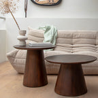 Table d’appoint ronde en bois de manguier brun – Ø50 cm