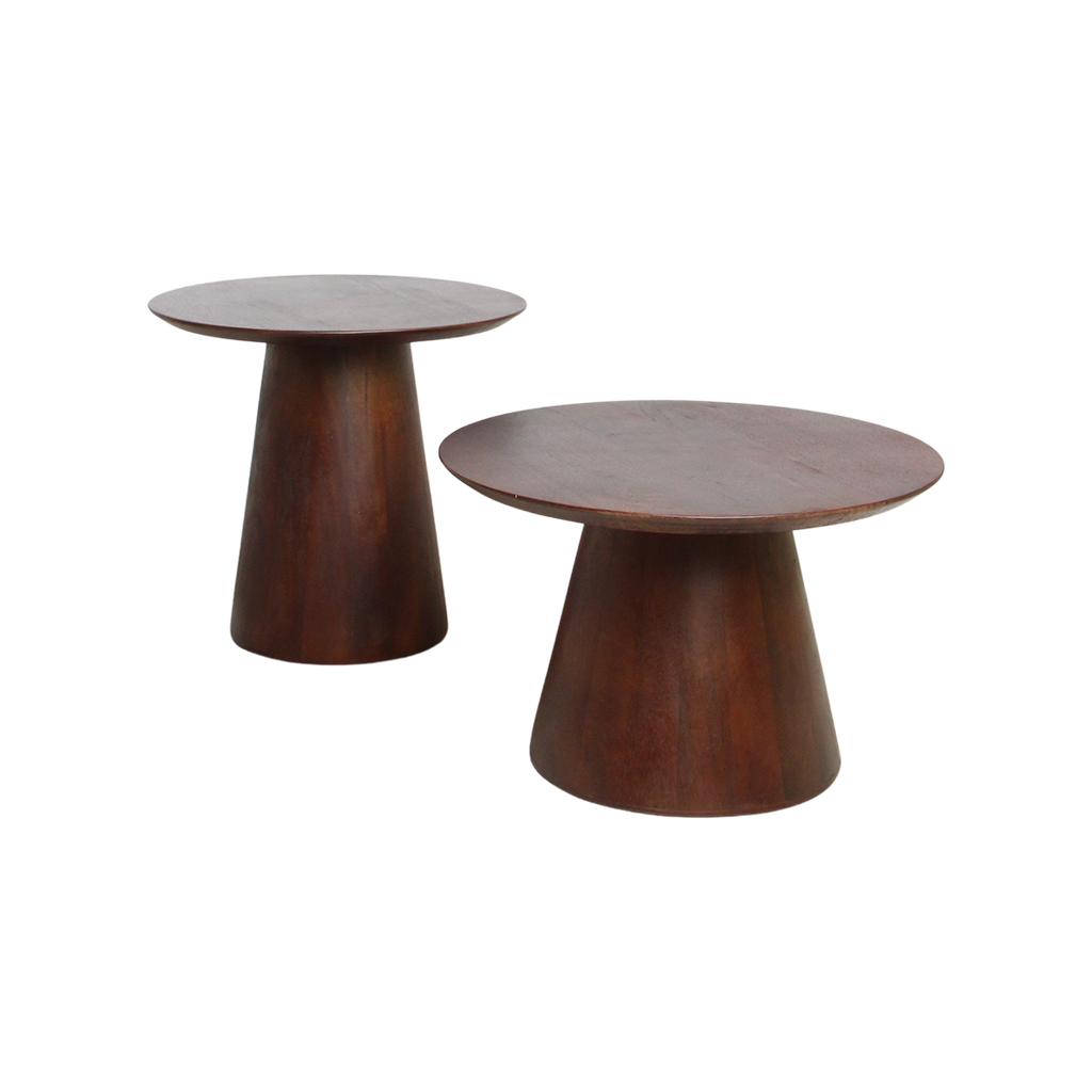 Table d’appoint ronde en bois de manguier brun – Ø50 cm