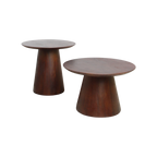 Table d’appoint ronde en bois de manguier brun – Ø50 cm