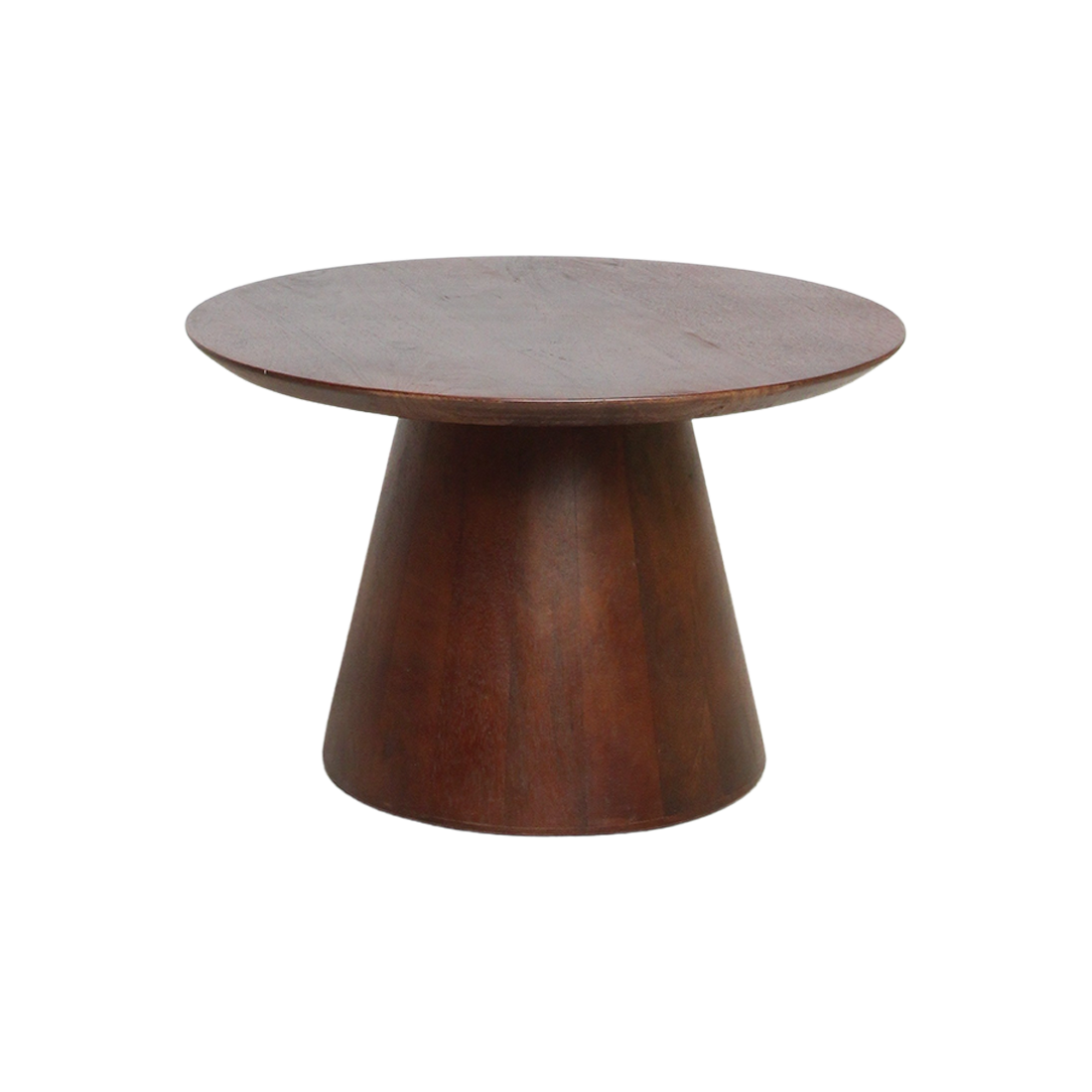 Table d’appoint ronde en bois de manguier brun conique – Ø55 cm
