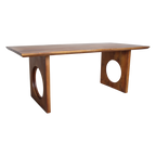 Table à manger manguier brun pieds ajourés - 180x90 cm