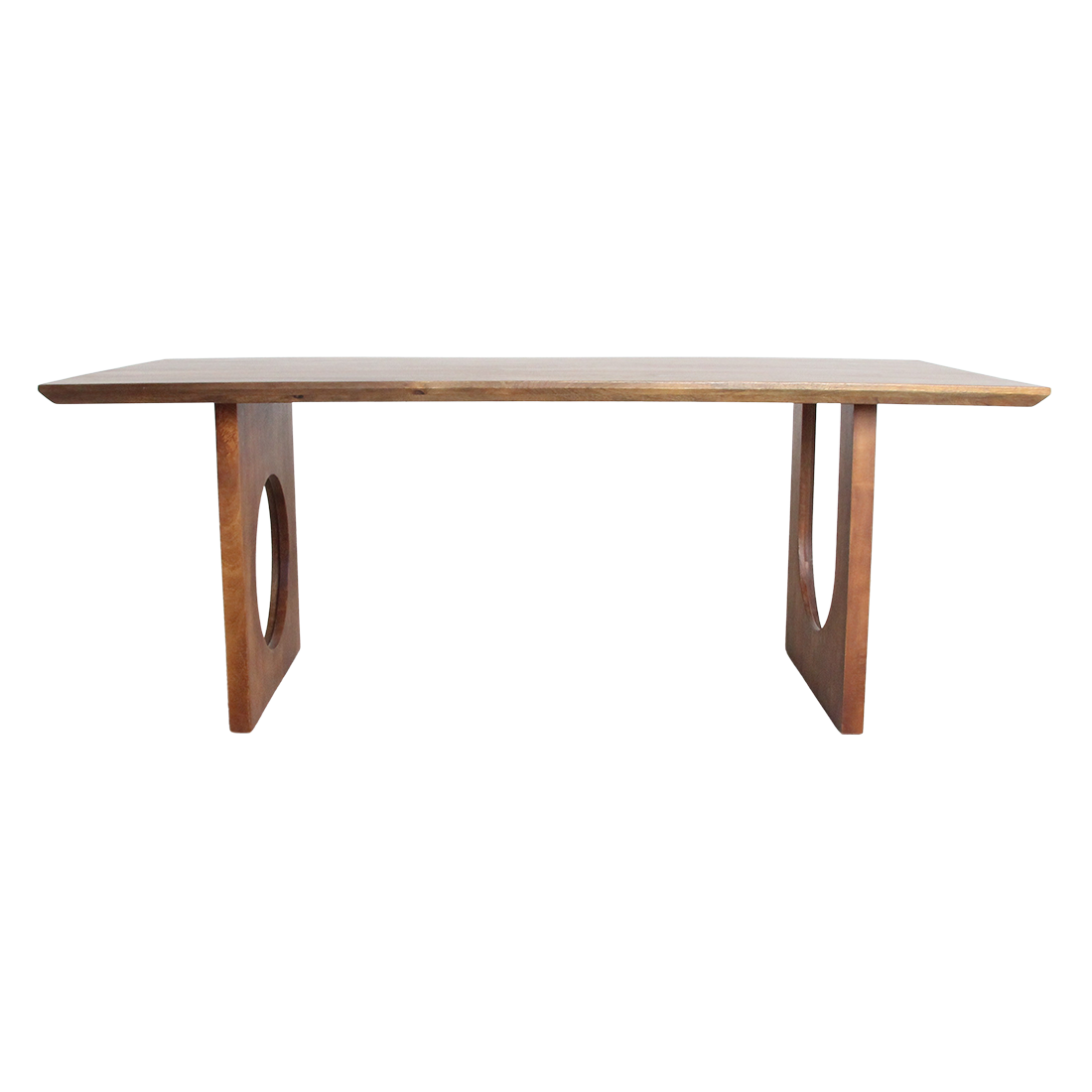Table à manger bois manguier brun pieds géométriques – 180x90 cm