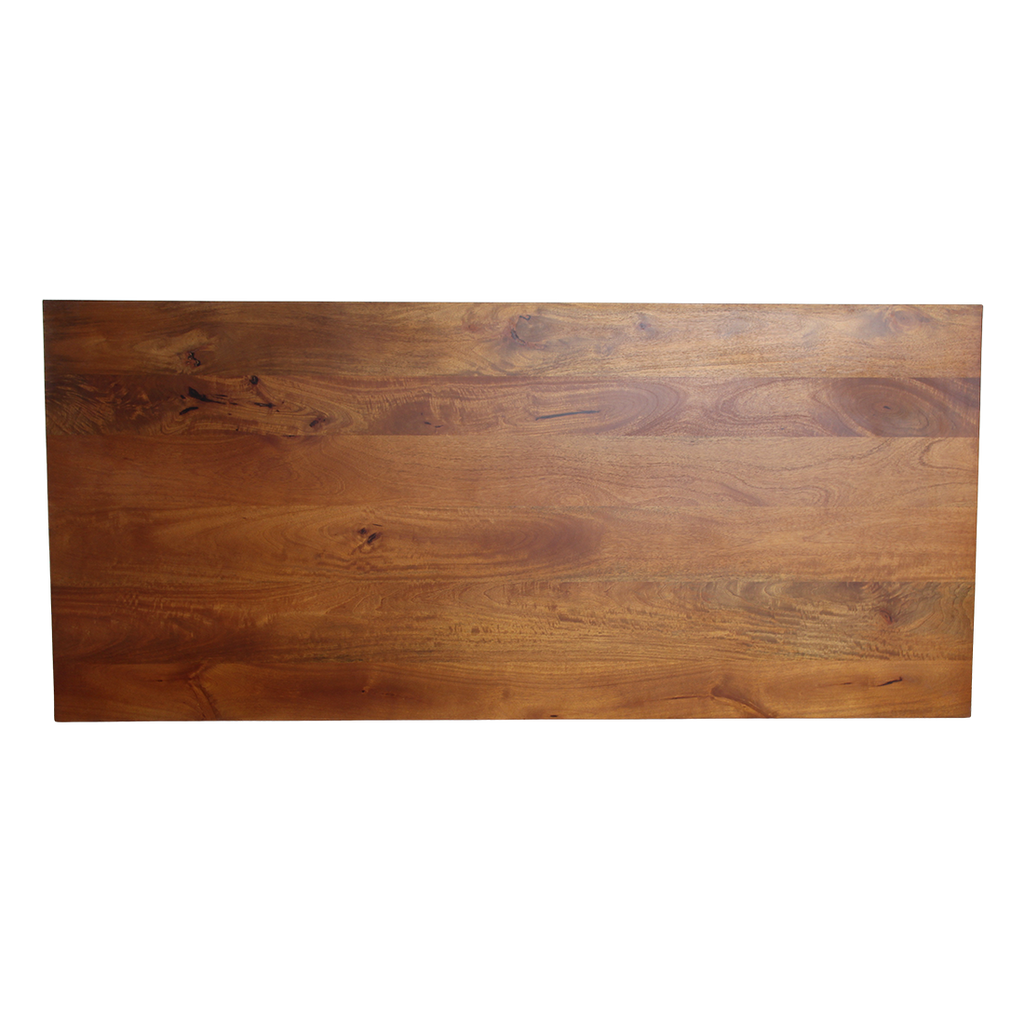 Table à manger bois manguier brun pieds géométriques – 180x90 cm