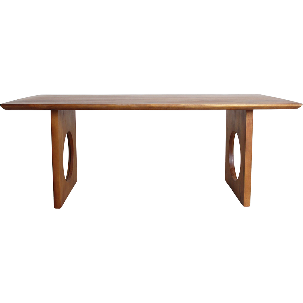 Table à manger manguier brun bords arrondis – 200x90 cm