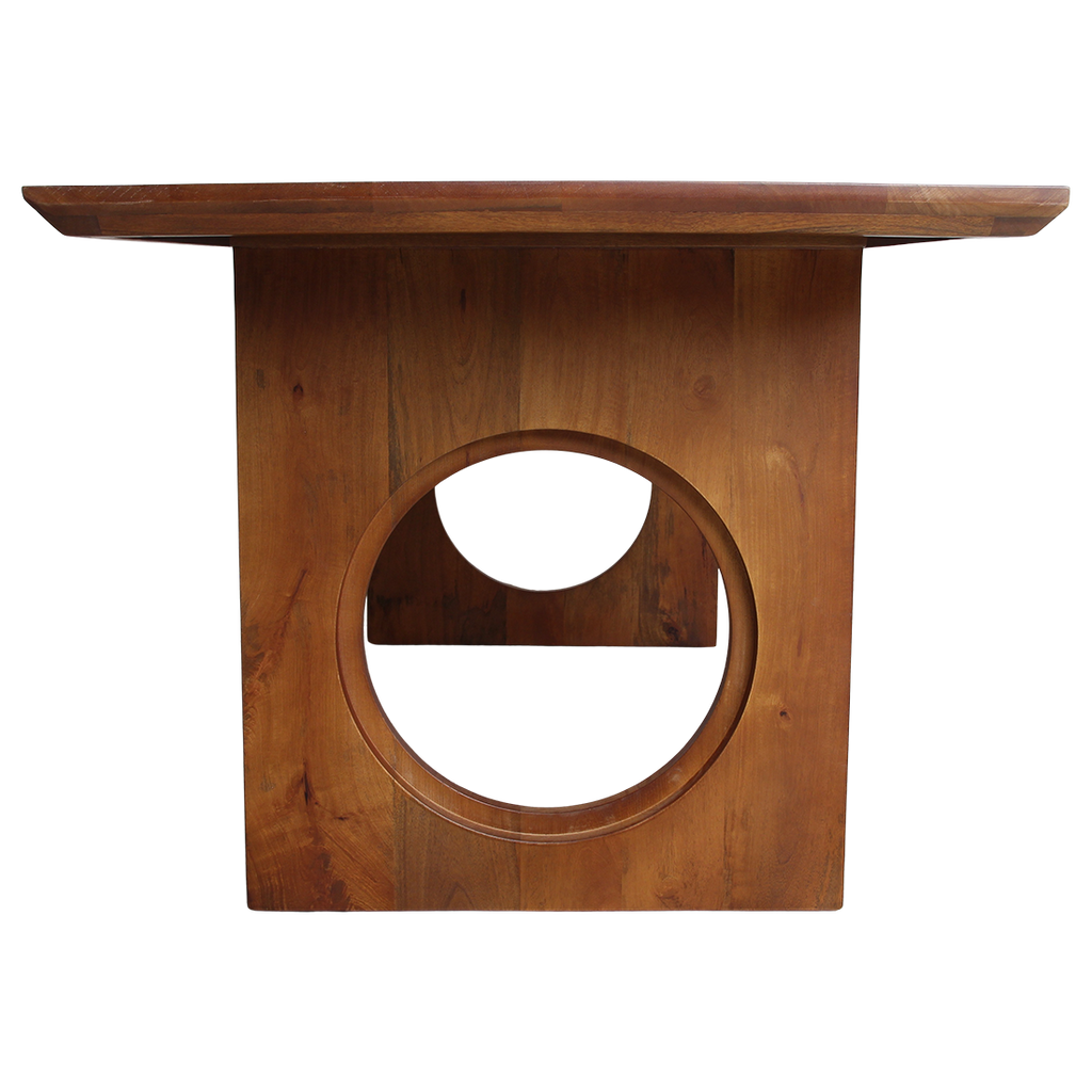 Table à manger manguier brun bords arrondis – 200x90 cm