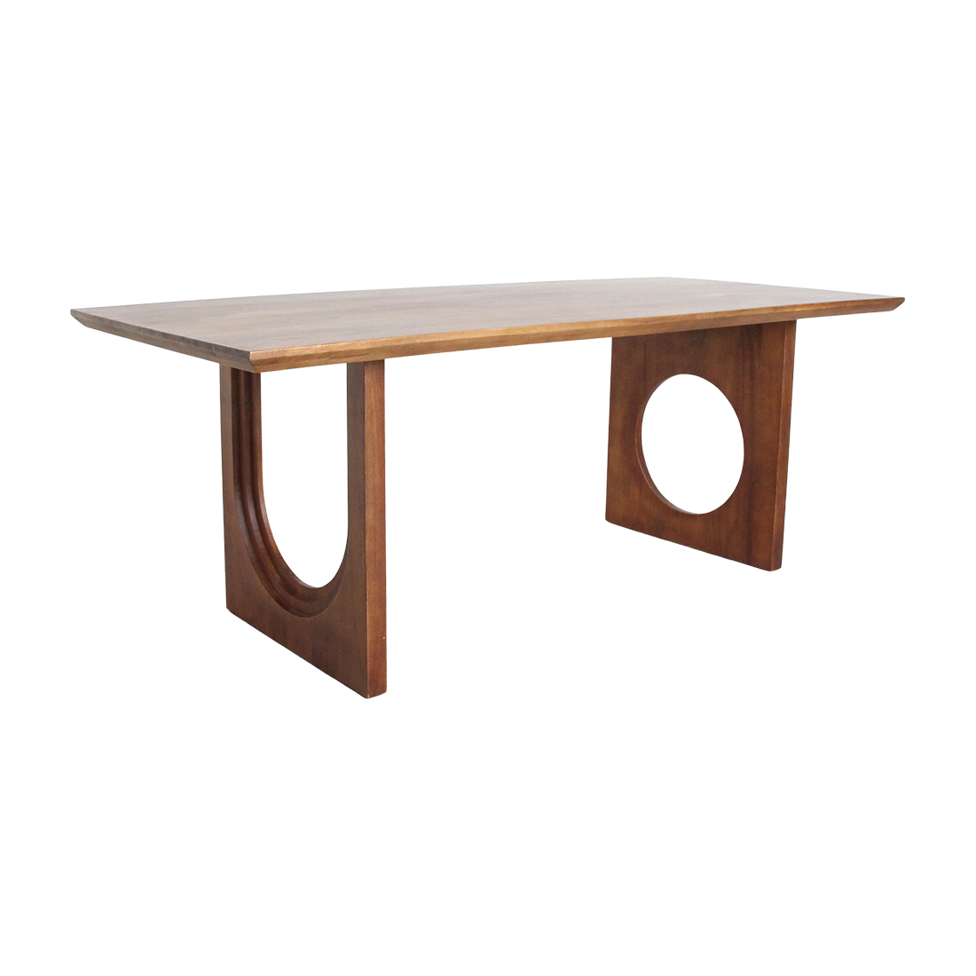 Table à manger manguier brun pieds sculpturaux - 200x90 cm
