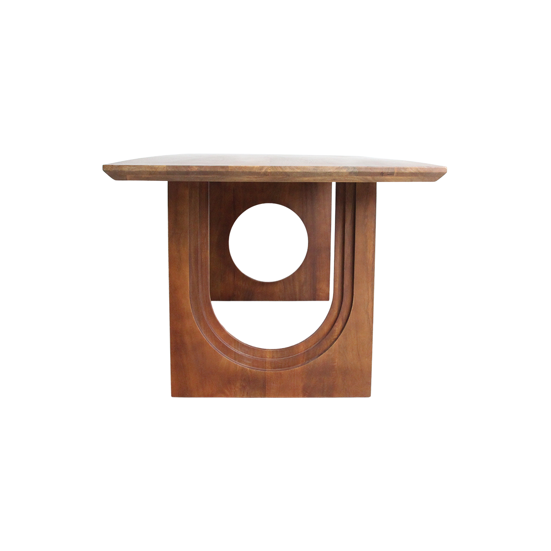 Table à manger manguier brun pieds sculpturaux - 200x90 cm