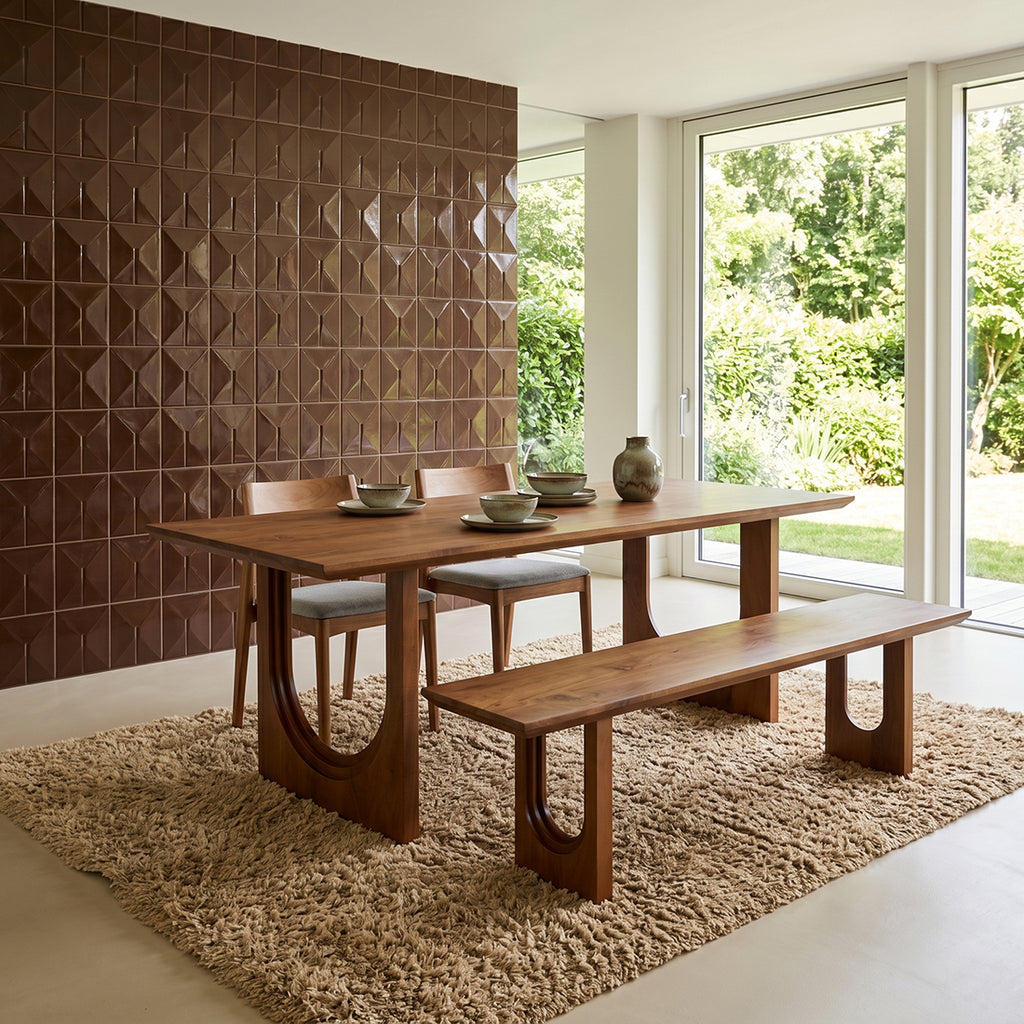 Table à manger en manguier brun moderne – 240x90 cm