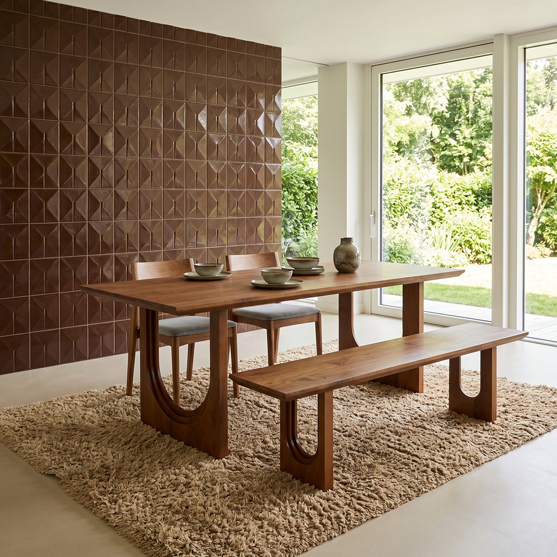 Table à manger en manguier brun moderne – 240x90 cm