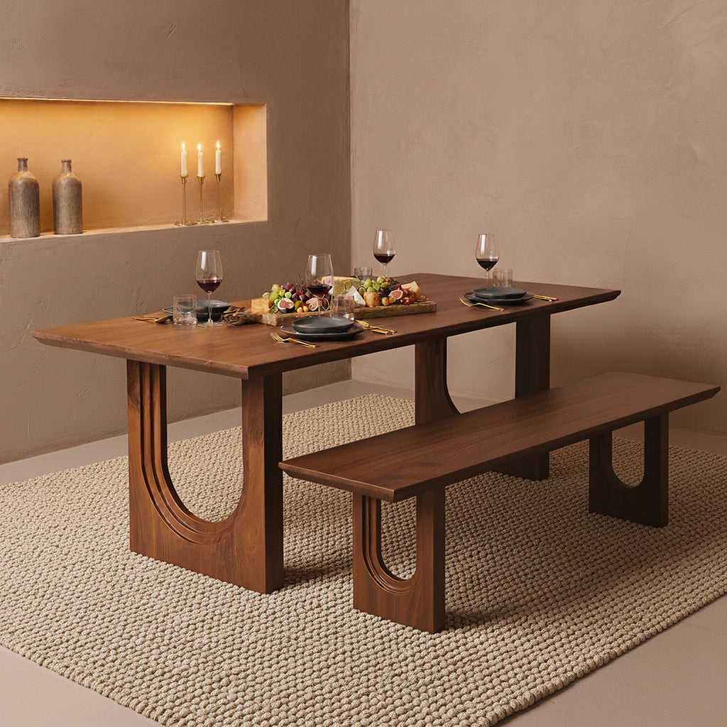 Table à manger en manguier brun moderne – 240x90 cm