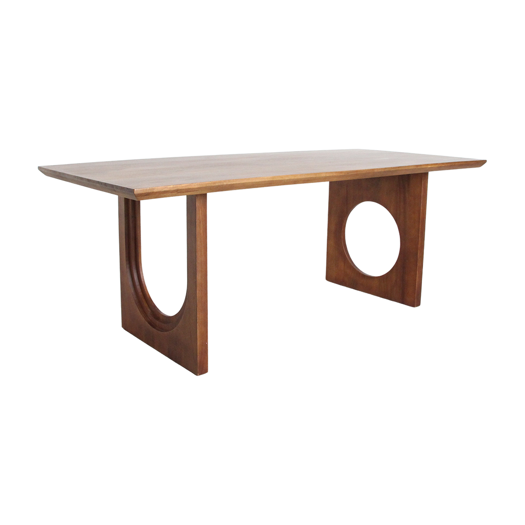 Table en bois de manguier brun sculpturale – 240x90 cm
