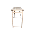 Table bar pliante bois recyclé beige intérieur/extérieur – 170x60 cm