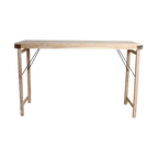 Table bar pliante bois recyclé beige intérieur/extérieur – 170x60 cm