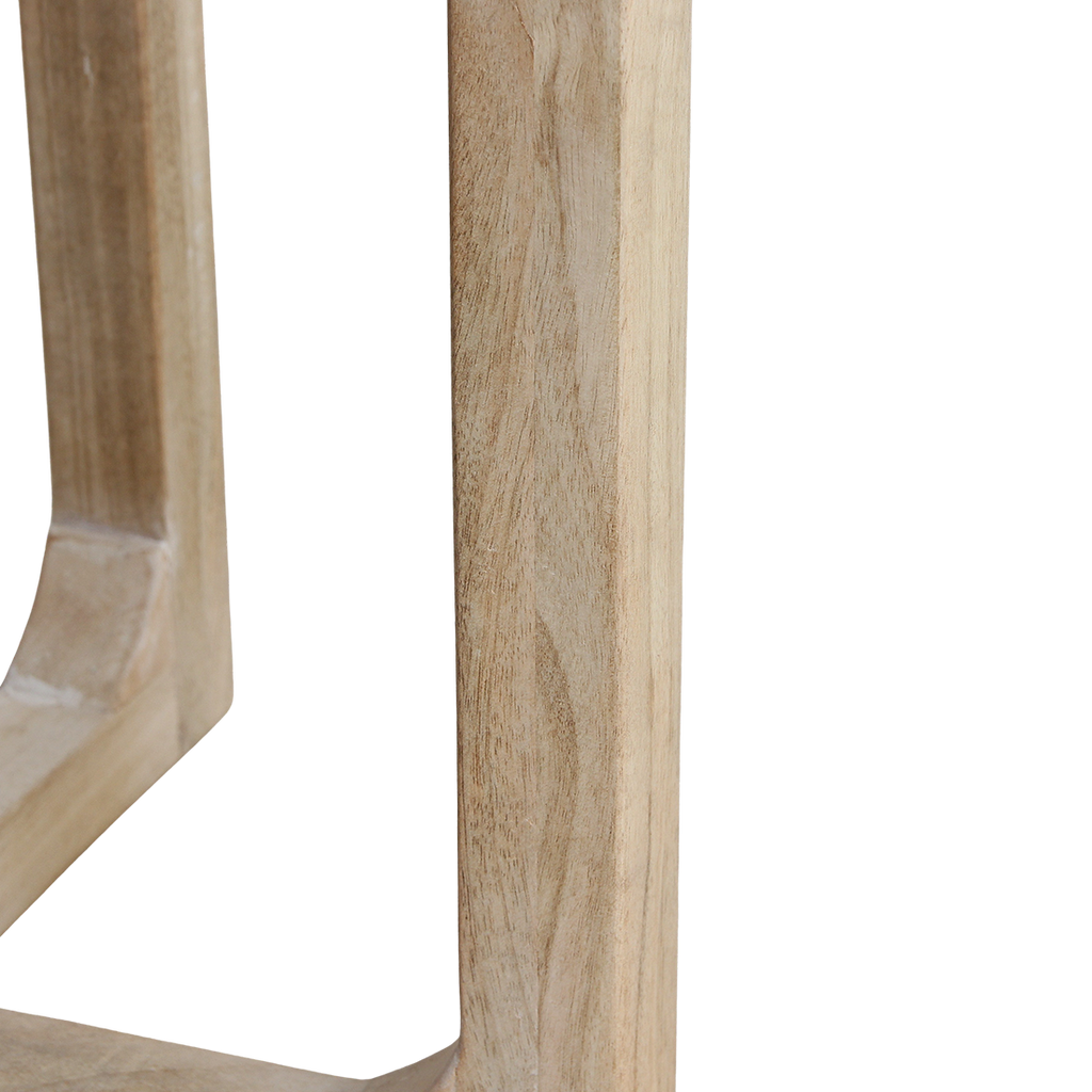 Table d'appoint marbre rouge veiné blanc piètement bois clair – Ø50 cm