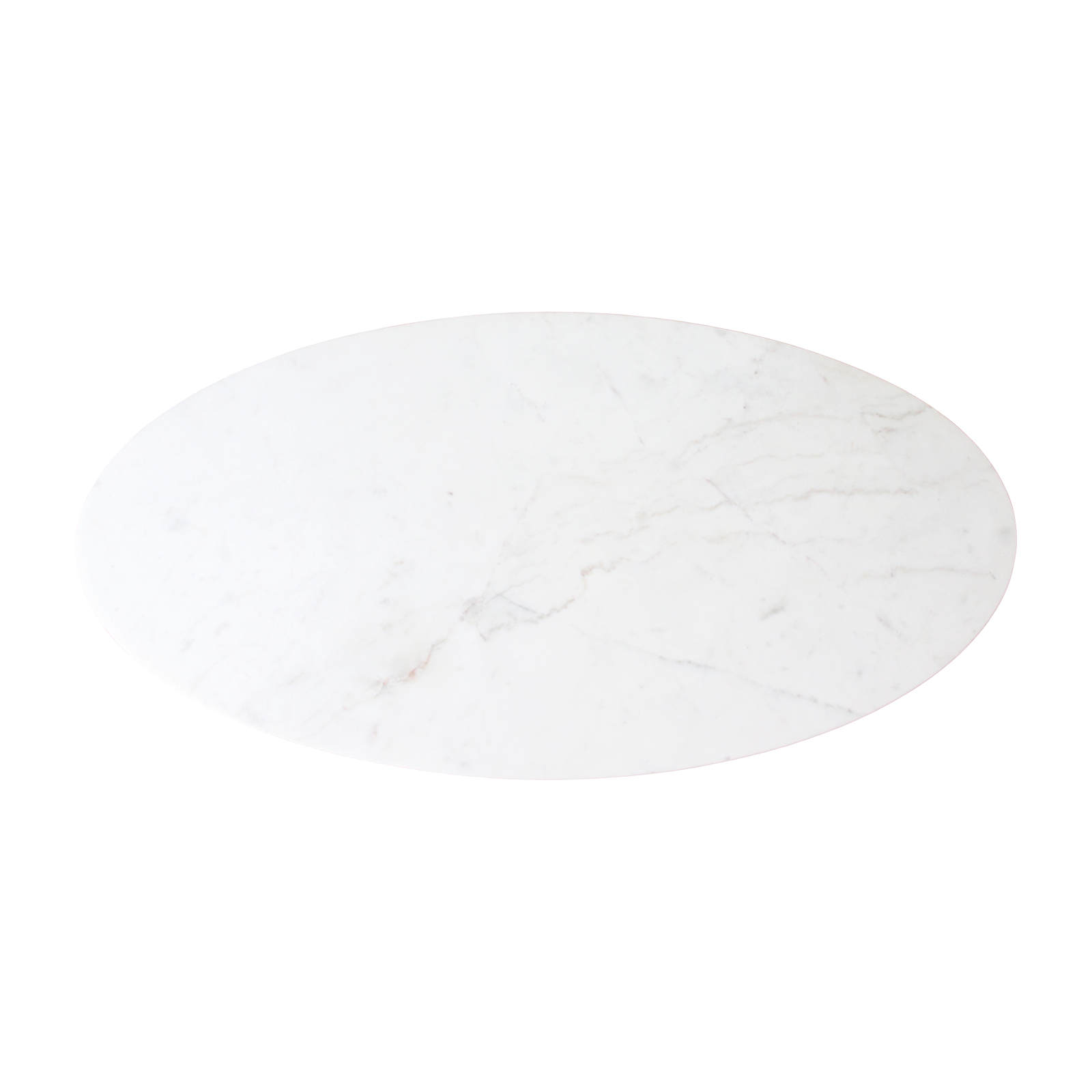 Table basse ovale en marbre blanc et bois de manguier – 120x60 cm