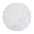 Table d’appoint ronde marbre blanc et bois clair cannelé – Ø40 cm