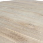 Table à manger ronde en teck recyclé pied ajouré sculptural – Ø140 cm