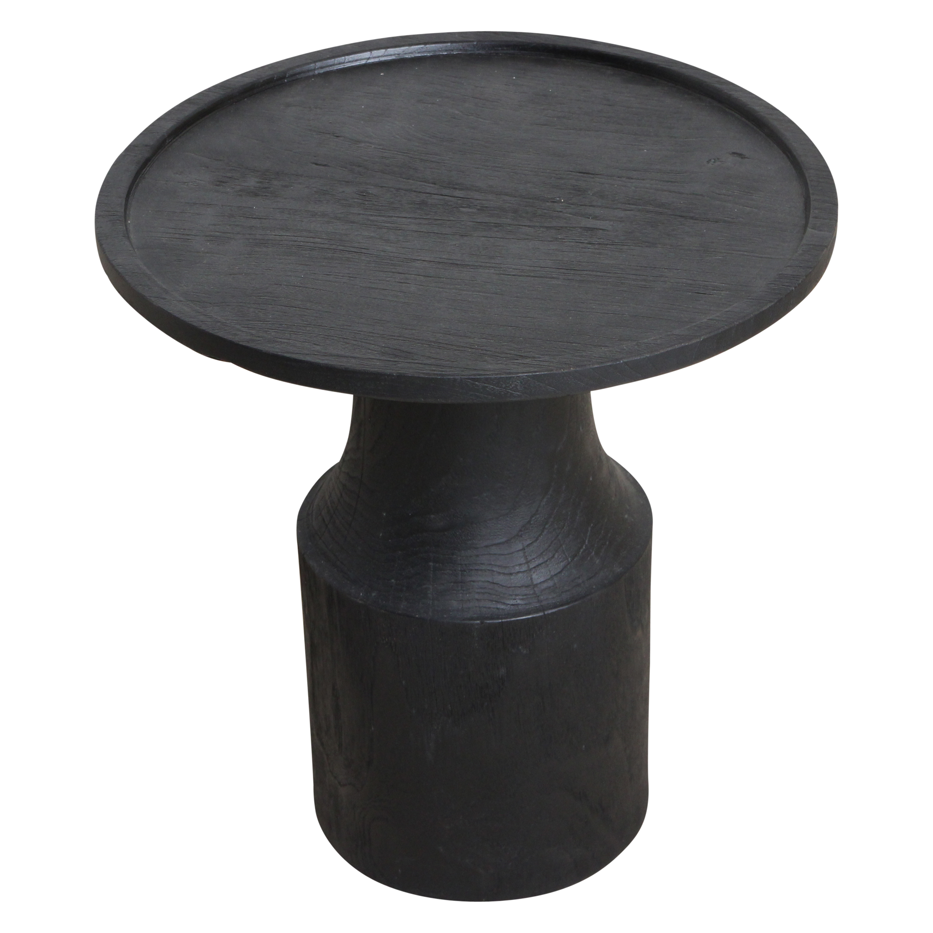 Table d'appoint en teck noir moderne pièce centrale – Ø50 cm