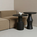 Table d'appoint en teck noir moderne pièce centrale – Ø50 cm