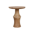 Table d'appoint teck recyclé naturel ronde – 50x50x60 cm