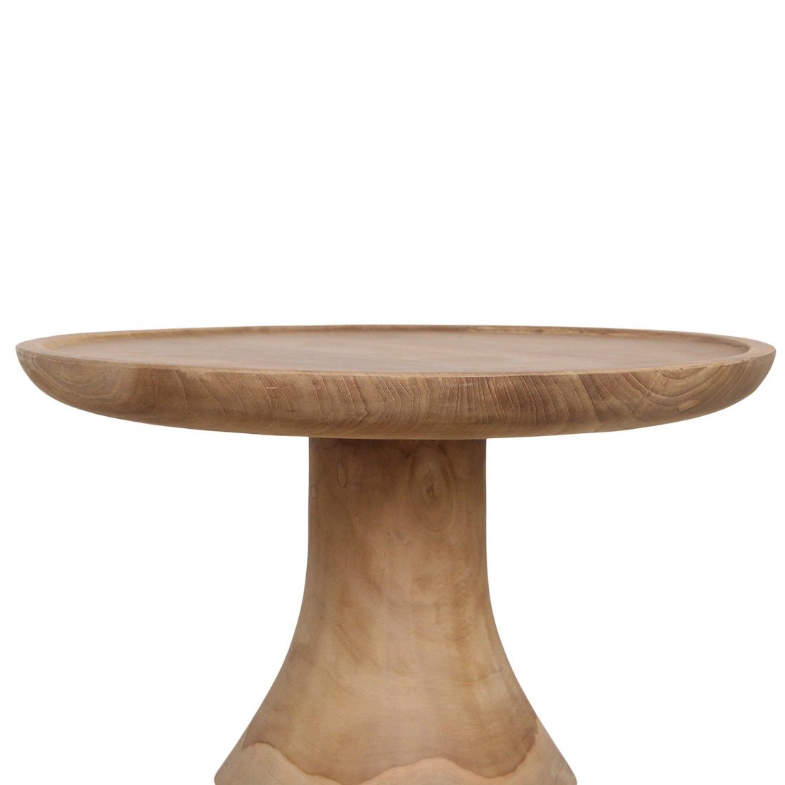 Table d'appoint teck recyclé naturel ronde – 50x50x60 cm